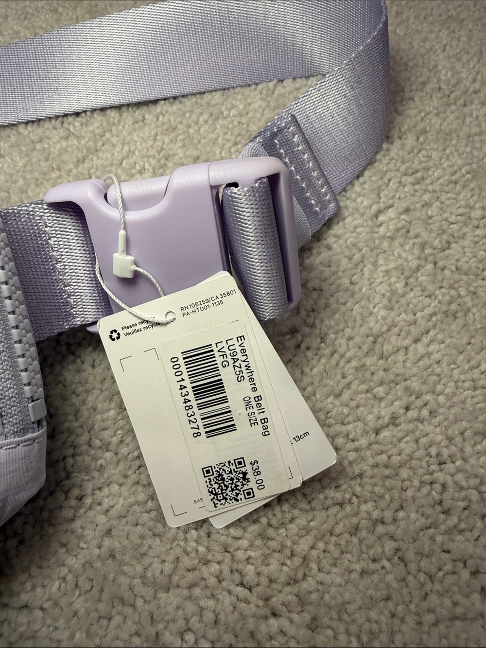 lululemon athletica light lavender crossbody belt bag - Picture 2 of 3
